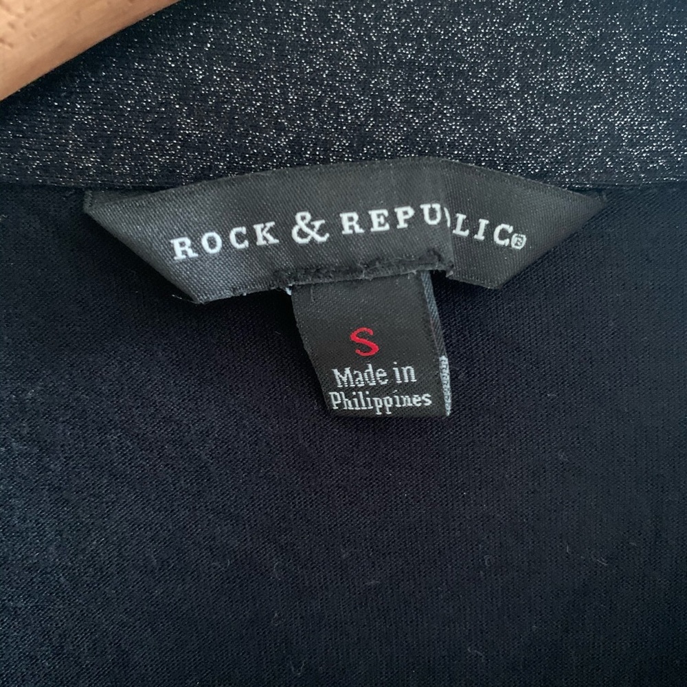 rock & republic slinky shirt small black NWT - Picture 3 of 6